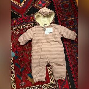 Striped Pehr One Piece Sherpa Splash Suit Puddlesuit 6-12m NWT
